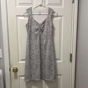 Prana Viana Sleeveless A Line Gray & White Dress Size XS